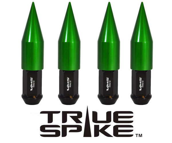 14x2.0 MM 124MM LONG EXTENDED 2ND DESIGN SPIKE (25MM DIAMETER) STEEL LUG NUTS ANODIZED ALUMINUM CAPS TRUCK LENGTH 04-14 FORD F150 RAPTOR TREMOR EXPEDITION // 25MM CAP DIAMETER 73MM CAP LENGTH PART # LGC025
