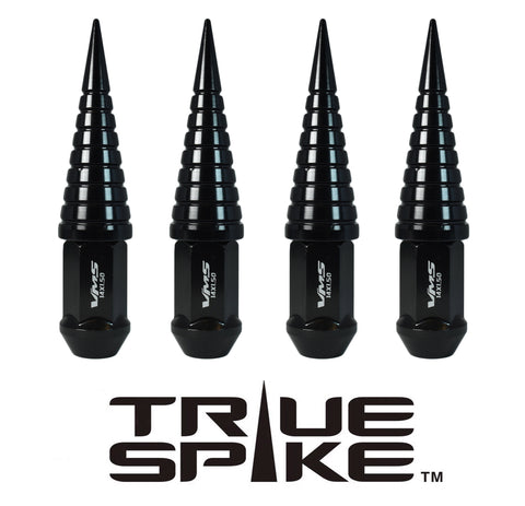 9/16-18 124MM LONG FORGED STEEL LUG NUTS ANODIZED ALUMINUM SPIRAL SPIKE (25MM DIAMETER) CAPS TRUCK LENGTH 65-87 CHEVROLET (8 LUG) C20 C30 K20 K30  GMC 02-11 DODGE RAM 80-98 FORD F250 F350 // 25MM CAP DIAMETER 73MM CAP LENGTH PART NUMBER LGC026