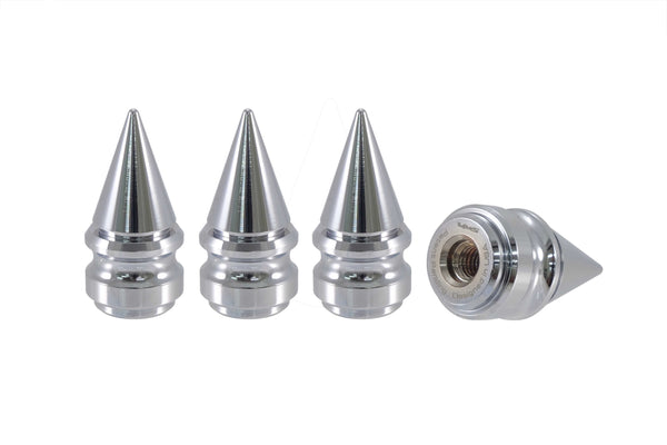 RIBBED SPIKE LUG NUT CAPS CNC MACHINED BILLET ALUMINUM, MANY FINISHES TO CHOOSE FROM // DIAMETER: 25MM LENGTH: 51MM PART # LGC028