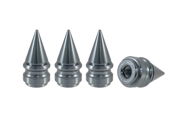 RIBBED SPIKE LUG NUT CAPS CNC MACHINED BILLET ALUMINUM, MANY FINISHES TO CHOOSE FROM // DIAMETER: 25MM LENGTH: 51MM PART # LGC028