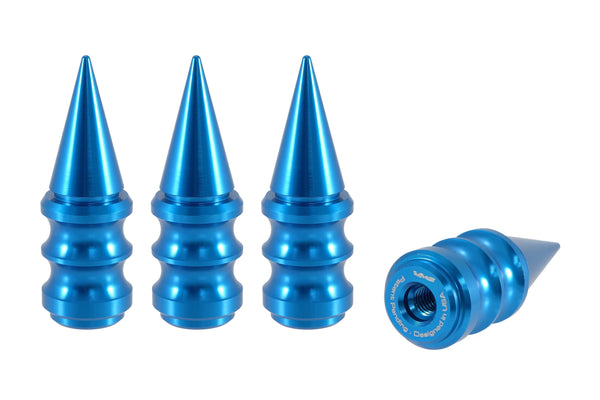 RIBBED SPIKE LUG NUT CAPS CNC MACHINED BILLET ALUMINUM, MANY FINISHES TO CHOOSE FROM // DIAMETER: 25MM LENGTH: 73MM PART # LGC029