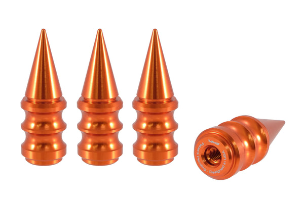 RIBBED SPIKE LUG NUT CAPS CNC MACHINED BILLET ALUMINUM, MANY FINISHES TO CHOOSE FROM // DIAMETER: 25MM LENGTH: 73MM PART # LGC029