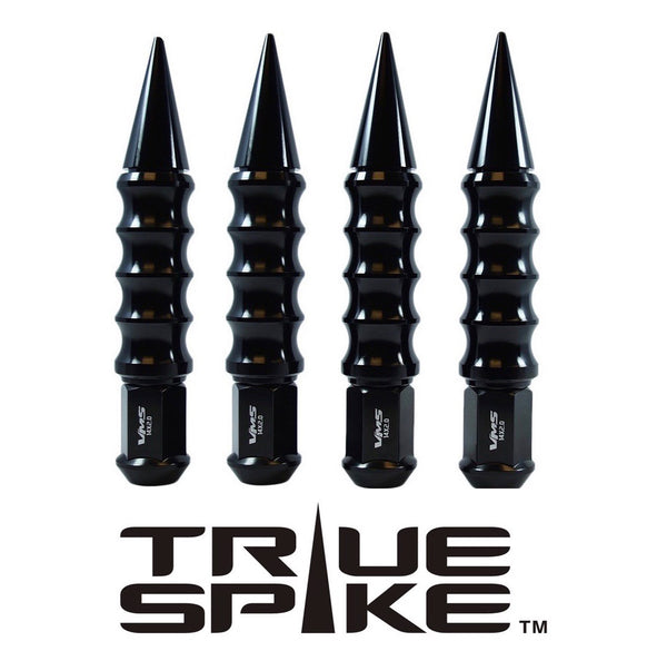 14X2.0 MM 187 MM 7.5" LONG BIG FAT RIBBED SPIKE STEEL LUG NUTS ANODIZED ALUMINUM CAP TRUCK LENGTH 04-14 FORD F150 RAPTOR TREMOR EXPEDITION // 25MM CAP DIAMETER 136MM LENGTH PART # LGC030