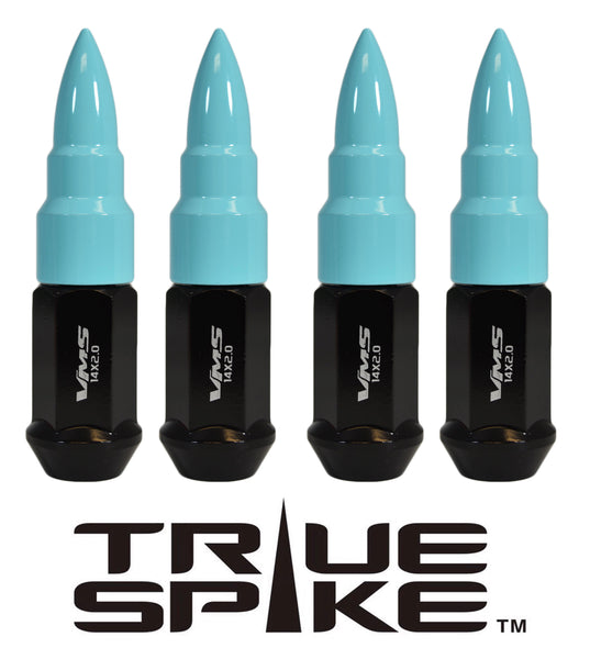 1/2-20 101MM LONG 20MM WIDE BULLETS STEEL LUG NUTS ANODIZED ALUMINUM CAPS NEON COLORS 46-17 JEEP CJ, TJ, WRANGLER 79-14 FORD MUSTANG // 20MM CAP DIAMETER 51MM CAP LENGTH PART # LGC034