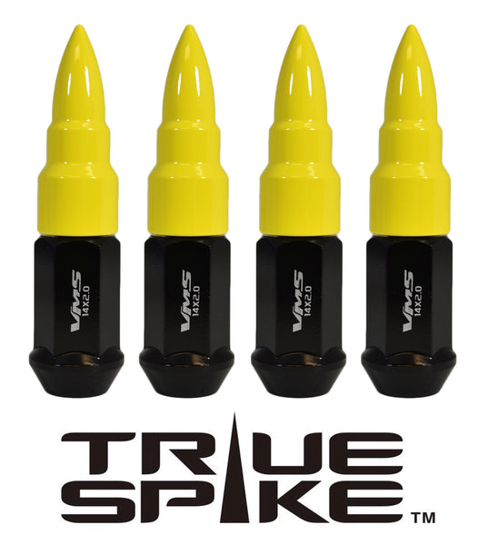 1/2-20 101MM LONG 20MM WIDE BULLETS STEEL LUG NUTS ANODIZED ALUMINUM CAPS NEON COLORS 46-17 JEEP CJ, TJ, WRANGLER 79-14 FORD MUSTANG // 20MM CAP DIAMETER 51MM CAP LENGTH PART # LGC034