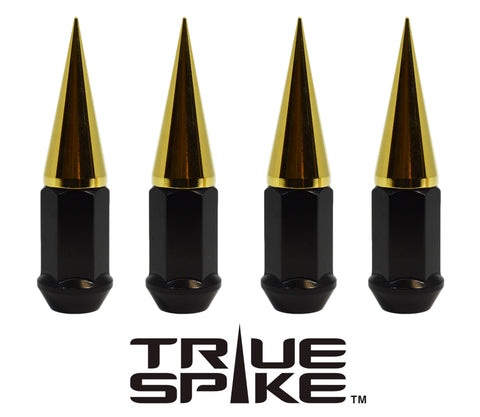 9/16-18 101MM LONG 20MM WIDE SPIKES STEEL LUG NUTS ANODIZED ALUMINUM CAPS NEON COLORS 65-87 CHEVROLET (8 LUG) C20 C30 K20 K30 GMC 02-11 DODGE RAM 80-98 FORD F250 F350 // 20MM CAP DIAMETER 51MM CAP LENGTH PART # LGC035