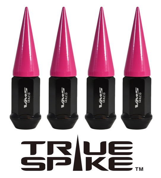 14x1.5 MM 89MM LONG CARS ONLY! NO TRUCKS! 20MM WIDE SPIKES STEEL LUG NUTS ANODIZED ALUMINUM CAPS NEON COLORS 09-20 CHEVY CAMARO 15-20 FORD MUSTANG 06-20 DODGE CHARGER CHALLENGER 300 // 20MM CAP DIAMETER 51MM CAP LENGTH PART # LGC035