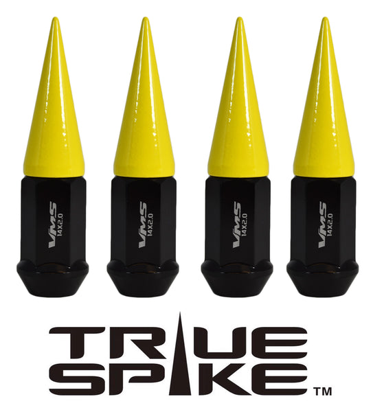 14x1.5 MM 89MM LONG CARS ONLY! NO TRUCKS! 20MM WIDE SPIKES STEEL LUG NUTS ANODIZED ALUMINUM CAPS NEON COLORS 09-20 CHEVY CAMARO 15-20 FORD MUSTANG 06-20 DODGE CHARGER CHALLENGER 300 // 20MM CAP DIAMETER 51MM CAP LENGTH PART # LGC035