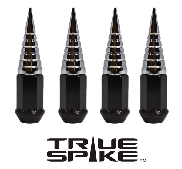 12x1.5 MM 89MM LONG 20MM WIDE SPIRAL SPIKES STEEL LUG NUTS ANODIZED ALUMINUM CAPS // 20MM CAP DIAMETER 51MM CAP LENGTH PART # LGC036