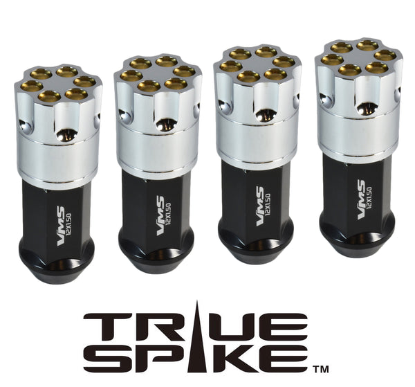 9/16-18 81MM LONG REVOLVER BULLETS FORGED STEEL LUG NUTS WITH ANODIZED ALUMINUM CAP 65-87 CHEVROLET (8 LUG) C20 C30 K20 K30  GMC 02-11 DODGE RAM 80-98 FORD F250 F350 // CAP: 25MM DIAMETER 30MM HEIGHT PART # LGC045
