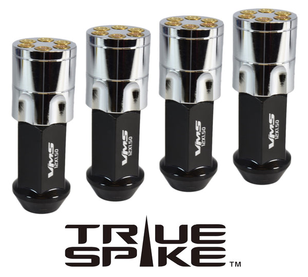 12x1.5 MM 71MM LONG REVOLVER SHELLS FORGED STEEL LUG NUTS WITH ANODIZED ALUMINUM CAP // CAP: 25MM DIAMETER 30MM HEIGHT PART # LGC046