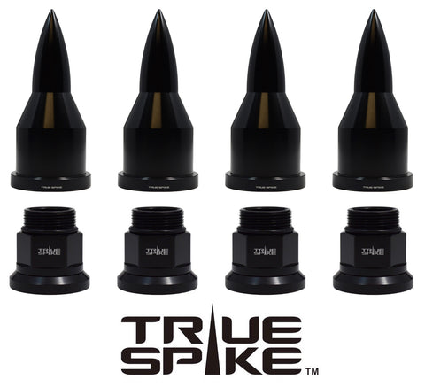 DUALLY SEMI TRUCK STEEL LUG NUTS WITH BILLET ALUMINUM 33MM BULLET CAP (40PC SET) // PART # LGC105 or LGC107