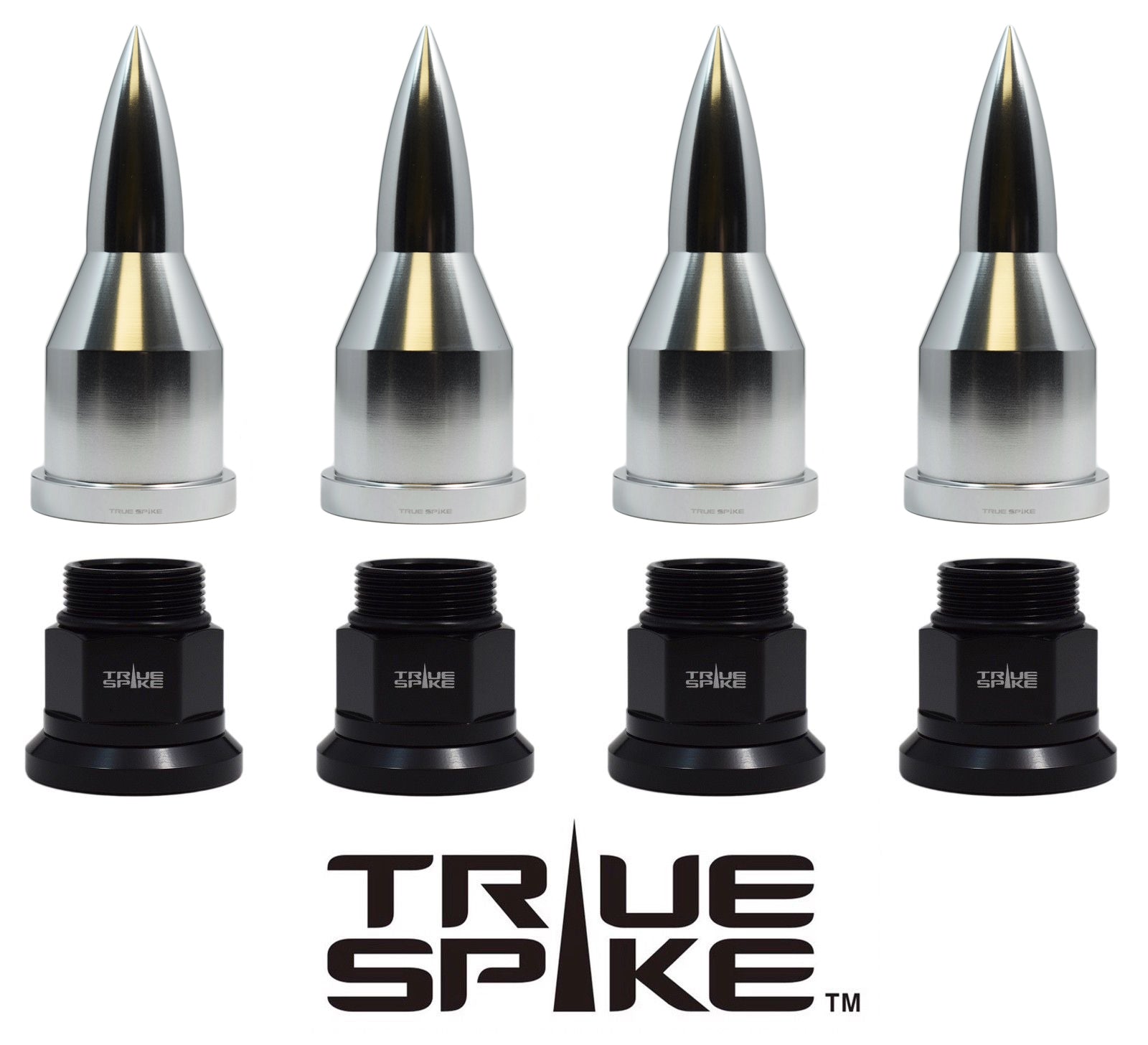 DUALLY SEMI TRUCK STEEL LUG NUTS WITH BILLET ALUMINUM 33MM BULLET