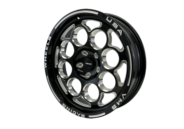DRAG PACK STREET DRAG RACE MODULO WHEELS 17x10 54 OFFSET & 18X5 5X114.3 -12 OFFSET FOR 05-14 S197 (NO BREMBO BRAKES) 15-23 S550 FORD MUSTANG INCLUDING GT WITH PERFORMANCE PACKAGE BREMBO BRAKES // PART # VWMO030 & VWMO031