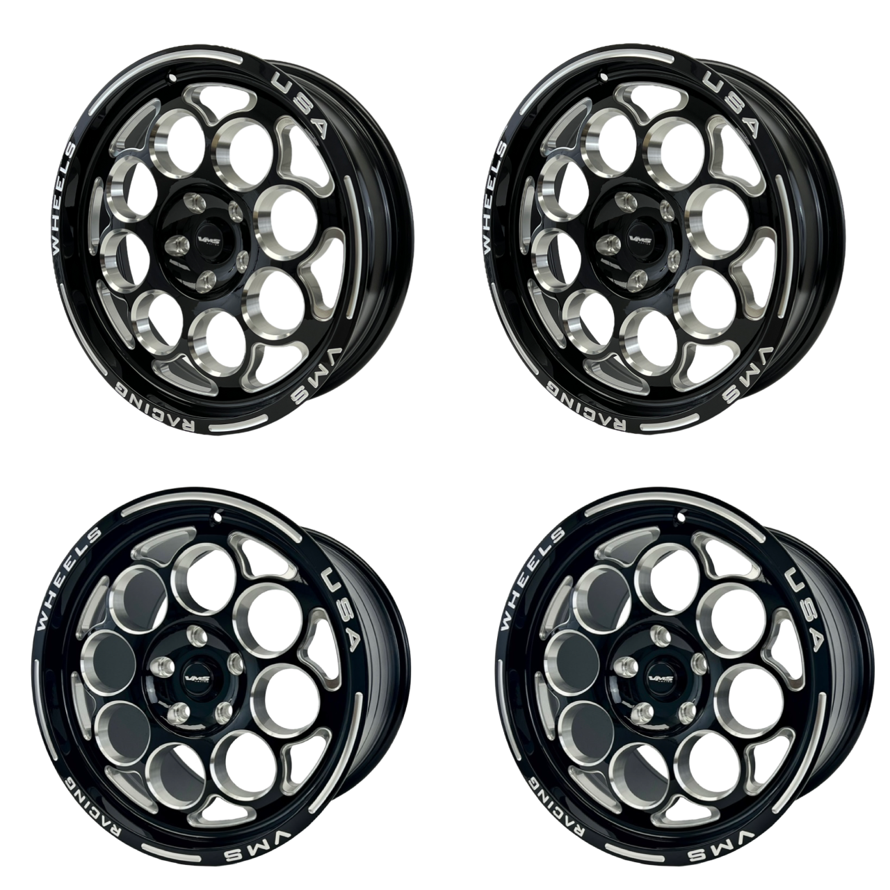 Gt Racing Offset DRAG PACK STREET DRAG RACE MODULO 17x10 44 OFFSET & 18x5 -25 OFFSET 5X ...