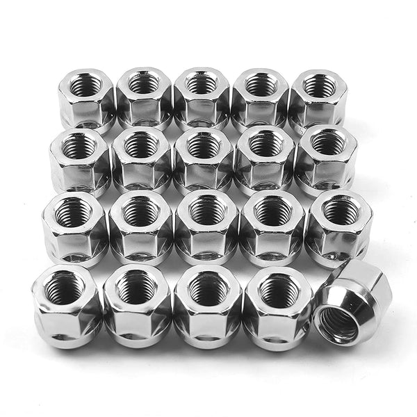 STREET/STRIP OPEN END FORGED STEEL LUG NUTS FOR VMS RACING WHEELS 60 DEGREE BULGE ACORN SET OF 20