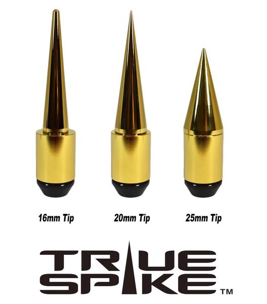 14x1.5 MM 101MM LONG 20MM WIDE SPIRAL SPIKES STEEL LUG NUTS ANODIZED ALUMINUM CAPS 00- UP CHEVROLET SILVERADO TAHOE GMC SIERRA 12-UP DODGE RAM 15-UP F150 // 20MM CAP DIAMETER 51MM CAP LENGTH PART # LGC036