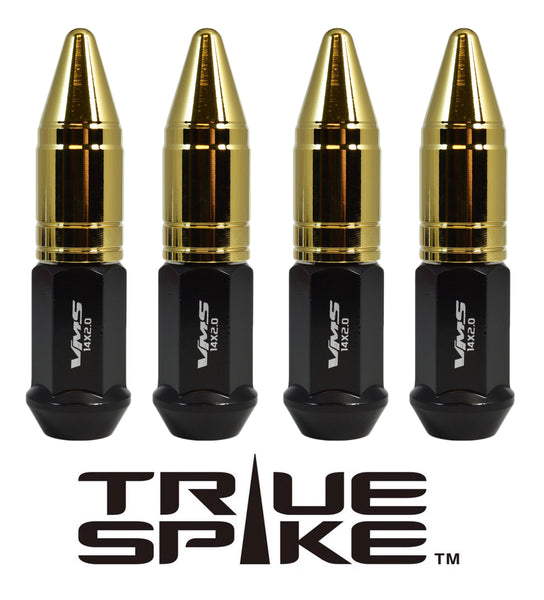 14x2.0 MM 101MM LONG APOLLO SPIKE FORGED STEEL LUG NUTS WITH ANODIZED ALUMINUM CAP 04-14 FORD F150 RAPTOR TREMOR EXPEDITION // CAP: 20MM DIAMETER 51MM HEIGHT PART # LGC049