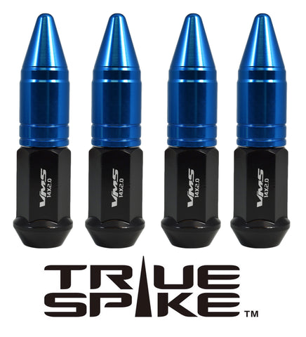 1/2-20 89MM LONG APOLLO SPIKE FORGED STEEL LUG NUTS WITH ANODIZED ALUMINUM CAP 46-17 JEEP CJ, TJ, WRANGLER 79-14 FORD MUSTANG // CAP: 20MM DIAMETER 51MM HEIGHT PART # LGC049