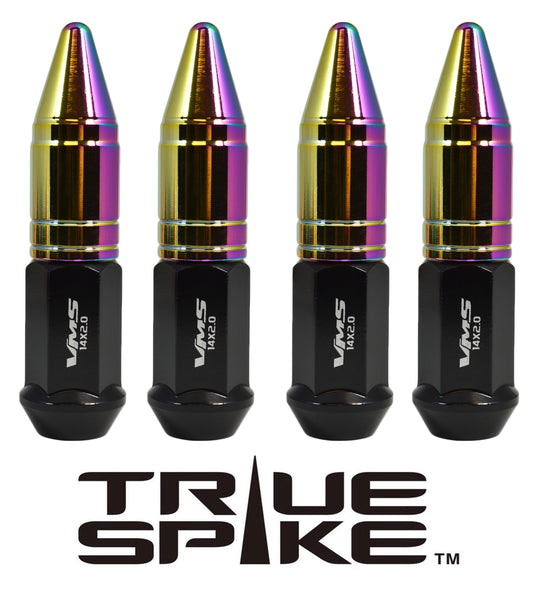 14x2.0 MM 101MM LONG APOLLO SPIKE FORGED STEEL LUG NUTS WITH ANODIZED ALUMINUM CAP 04-14 FORD F150 RAPTOR TREMOR EXPEDITION // CAP: 20MM DIAMETER 51MM HEIGHT PART # LGC049