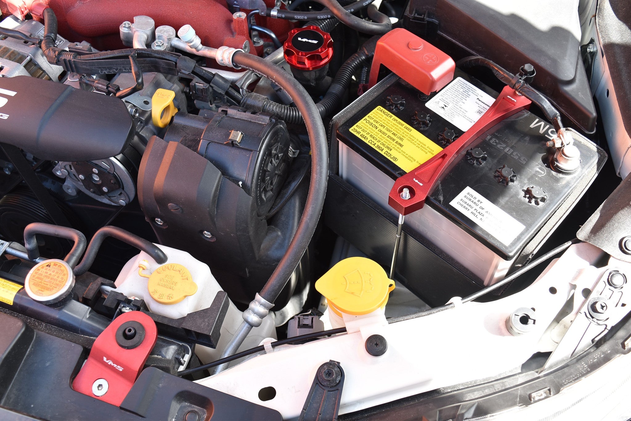 Red Battery Tie Down For Subaru WRX/STI, Scion FR-S, BRZ – Perrin PSP-ENG-700RD-1347471