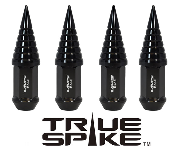 12x1.5 MM 89MM LONG CNC MACHINED FORGED STEEL EXTENDED SPIRAL SPIKE (25MM DIAMETER) LUG NUTS ANODIZED ALUMINUM CAPS // 25MM CAP DIAMETER 51MM CAP LENGTH PART # LGC022