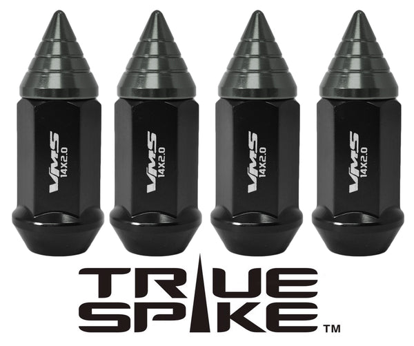 12x1.5 MM 62MM LONG CNC MACHINED FORGED STEEL EXTENDED SMALL SPIRAL SPIKE LUG NUTS ANODIZED ALUMINUM CAP // 20MM DIAMETER 21MM HEIGHT PART # LGC011