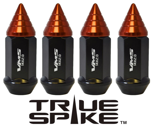 12x1.5 MM 62MM LONG CNC MACHINED FORGED STEEL EXTENDED SMALL SPIRAL SPIKE LUG NUTS ANODIZED ALUMINUM CAP // 20MM DIAMETER 21MM HEIGHT PART # LGC011