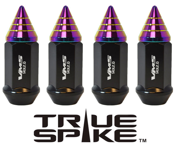 9/16-18 62MM LONG CNC MACHINED FORGED STEEL EXTENDED SMALL SPIRAL SPIKE LUG NUTS ANODIZED ALUMINUM CAP 65-87 CHEVROLET (8 LUG) C20 C30 K20 K30  GMC 02-11 DODGE RAM 80-98 FORD F250 F350 // 20MM DIAMETER 21MM HEIGHT PART # LGC011