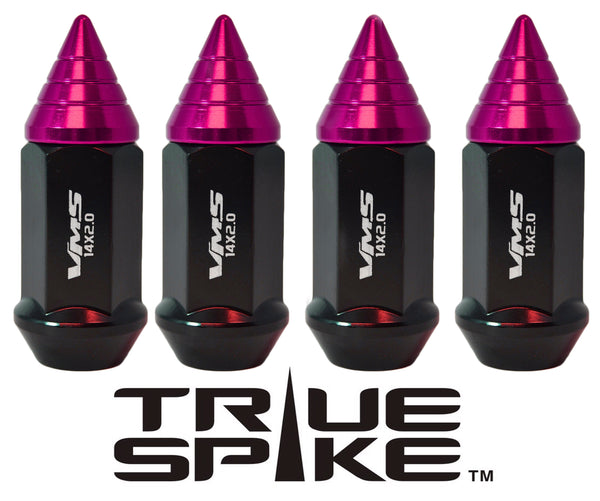 12x1.5 MM 62MM LONG CNC MACHINED FORGED STEEL EXTENDED SMALL SPIRAL SPIKE LUG NUTS ANODIZED ALUMINUM CAP // 20MM DIAMETER 21MM HEIGHT PART # LGC011