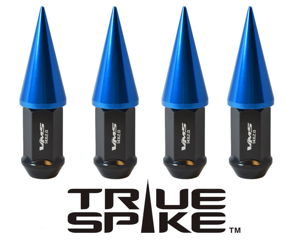 14X1.5 MM 101MM LONG CNC MACHINED FORGED STEEL EXTENDED SPIKE (25MM DIAMETER) LUG NUTS ANODIZED ALUMINUM CAPS TRUCK LENGTH 00- UP CHEVROLET SILVERADO TAHOE GMC SIERRA 12-UP DODGE RAM 15-UP F150 // 25MM CAP DIAMETER 51MM CAP LENGTH PART NUMBER LGC020