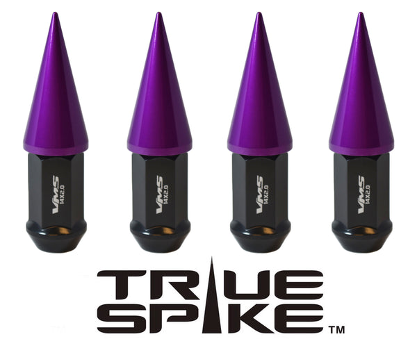 12x1.25 MM 89MM LONG CNC MACHINED FORGED STEEL EXTENDED SPIKE (25MM DIAMETER) LUG NUTS ANODIZED ALUMINUM CAPS // 25MM CAP DIAMETER 51MM CAP LENGTH PART NUMBER LGC020