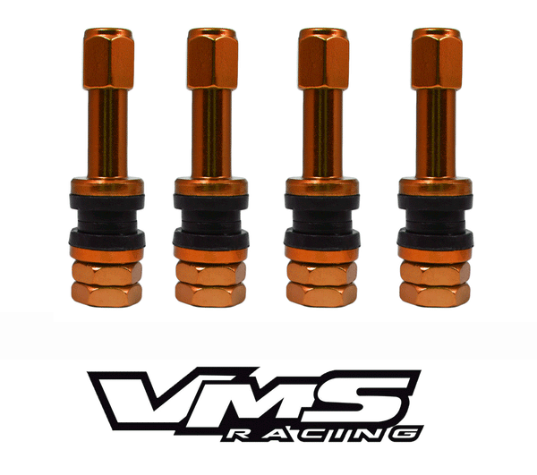 BOLT-ON ANODIZED ALUMINUM AIR TIRE RIM WHEEL 4 PIECE VALVE STEM KIT AVAILABLE IN MANY COLORS 32MM (1.25 INCHES) LONG FOR 11.5MM (.453) DIAMETER HOLE TR413 SIZE // PART # WVC001