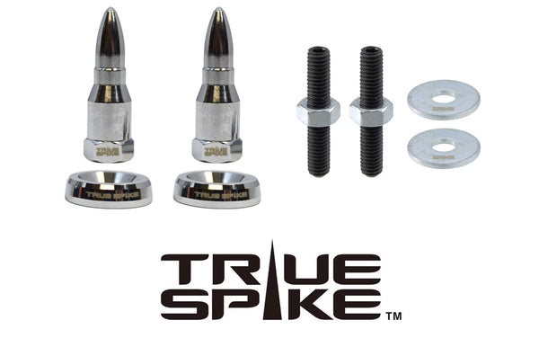 SPIKE or BULLET LICENSE PLATE FRAME WASHER BOLTS SCREWS CAPS FASTENERS COMPLETE KIT ANODIZED/CHROME/NEO CHROME // LPH002 & LPH005(BULLET) or LPH006(SPIKE)