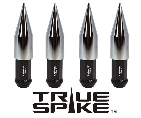 14x2.0 MM 124MM LONG EXTENDED 2ND DESIGN SPIKE (25MM DIAMETER) STEEL LUG NUTS ANODIZED ALUMINUM CAPS TRUCK LENGTH 04-14 FORD F150 RAPTOR TREMOR EXPEDITION // 25MM CAP DIAMETER 73MM CAP LENGTH PART # LGC025