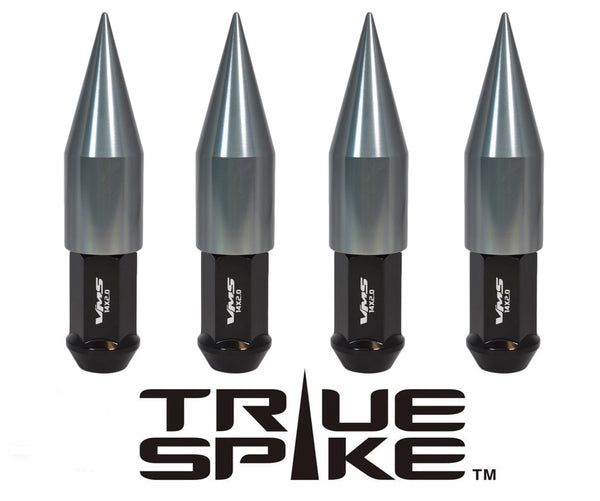 14x2.0 MM 124MM LONG EXTENDED 2ND DESIGN SPIKE (25MM DIAMETER) STEEL LUG NUTS ANODIZED ALUMINUM CAPS TRUCK LENGTH 04-14 FORD F150 RAPTOR TREMOR EXPEDITION // 25MM CAP DIAMETER 73MM CAP LENGTH PART # LGC025