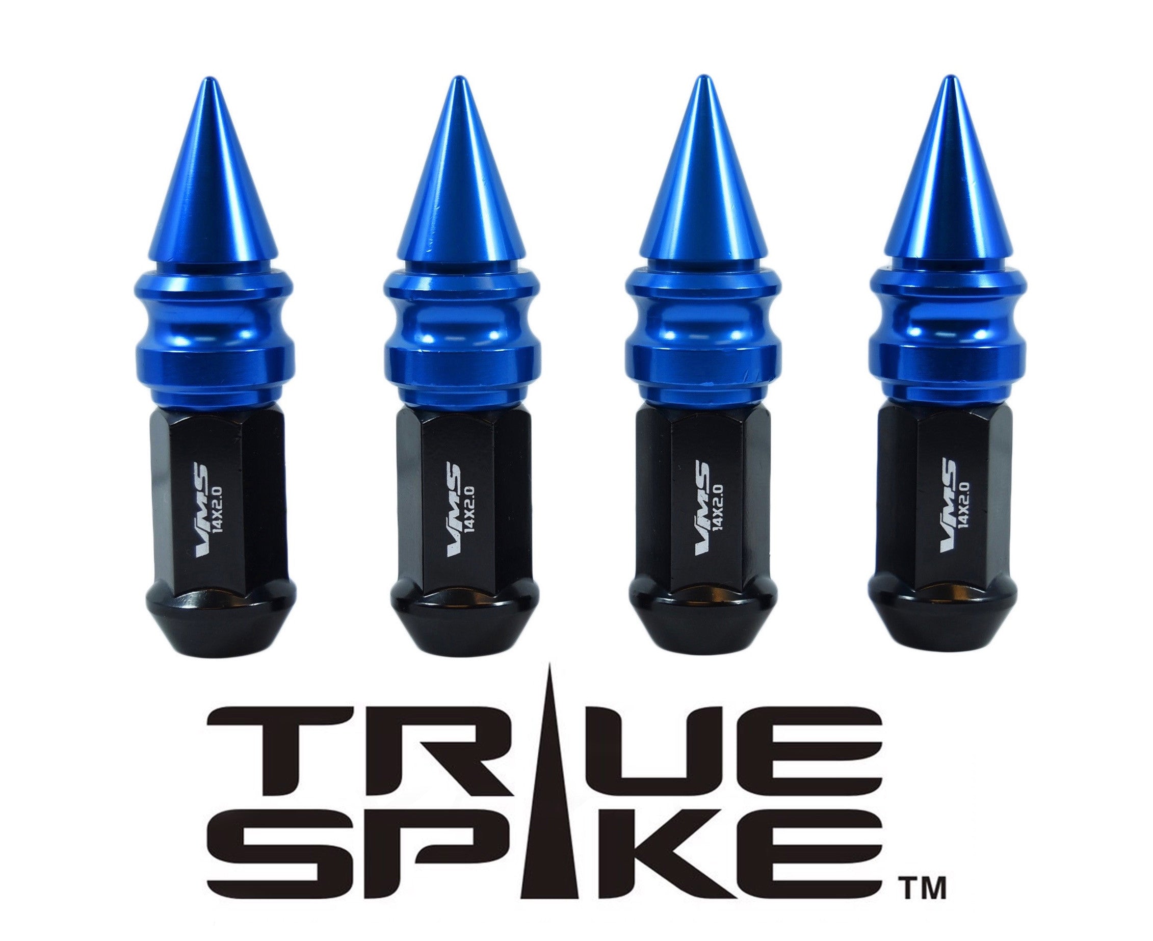 9/16-18 101MM LONG RIBBED SPIKE (25MM DIAMETER) STEEL LUG NUTS ANODIZE