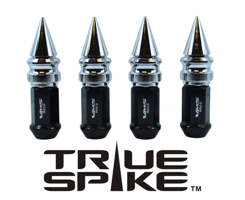 14x2.0 MM 101MM LONG RIBBED SPIKE (25MM DIAMETER) STEEL LUG NUTS ANODIZED ALUMINUM CAPS TRUCK LENGTH 04-14 FORD F150 RAPTOR TREMOR EXPEDITION // 25MM CAP DIAMETER 51MM CAP LENGTH PART NUMBER LGC028