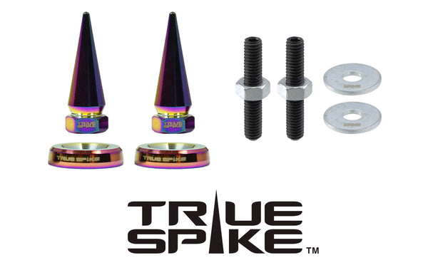 SPIKE or BULLET LICENSE PLATE FRAME WASHER BOLTS SCREWS CAPS FASTENERS COMPLETE KIT ANODIZED/CHROME/NEO CHROME // LPH002 & LPH005(BULLET) or LPH006(SPIKE)