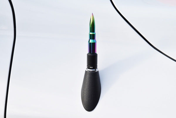 2 PIECE BULLET & SPIKE ALUMINUM SHORT ANTENNA KIT MANY COLORS TO CHOOSE FROM