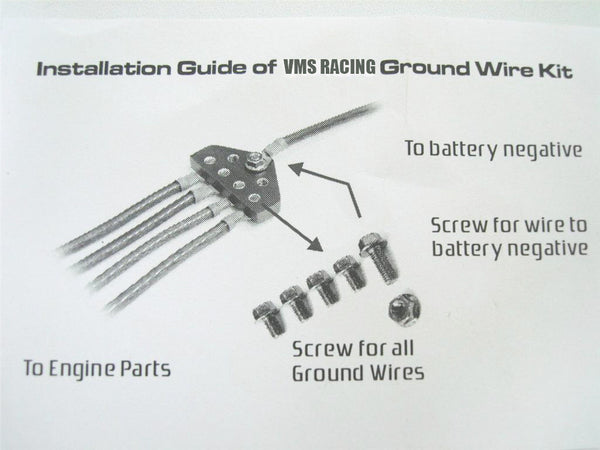 UNIVERSAL GROUND WIRE SYSTEM CIRCLE EARTH GROUNDING KIT FOR RACING OR STREET CARS BLUE OR RED // PART # GWK401200 OR GWK401201