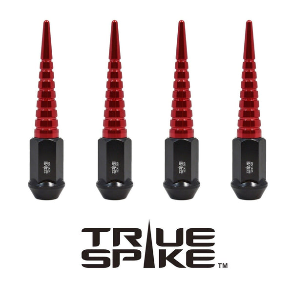 9/16-18 124MM LONG CNC MACHINED FORGED STEEL EXTENDED SPIRAL SPIKE LUG NUTS ANODIZED ALUMINUM TRUCK LENGTH  65-87 CHEVROLET (8 LUG) C20 C30 K20 K30  GMC 02-11 DODGE RAM 80-98 FORD F250 F350 // 16MM CAP DIAMETER 73MM CAP LENGTH PART # LGC003
