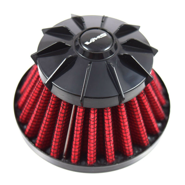 VMS RACING 9MM MINI UNIVERSAL VALVE COVER AIR FILTER BREATHER W/ CLAMP - BLUE