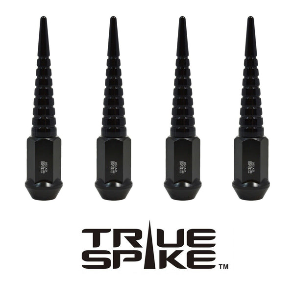 9/16-18 124MM LONG CNC MACHINED FORGED STEEL EXTENDED SPIRAL SPIKE LUG NUTS ANODIZED ALUMINUM TRUCK LENGTH  65-87 CHEVROLET (8 LUG) C20 C30 K20 K30  GMC 02-11 DODGE RAM 80-98 FORD F250 F350 // 16MM CAP DIAMETER 73MM CAP LENGTH PART # LGC003