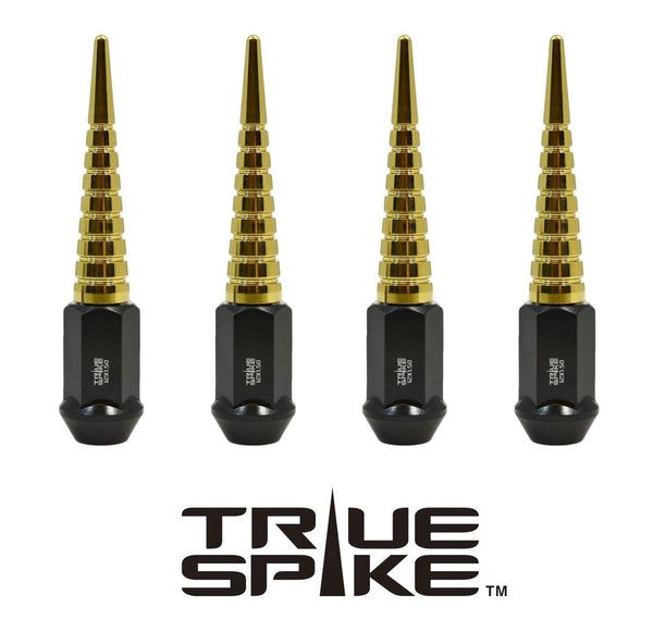9/16-18 124MM LONG CNC MACHINED FORGED STEEL EXTENDED SPIRAL SPIKE LUG NUTS ANODIZED ALUMINUM TRUCK LENGTH  65-87 CHEVROLET (8 LUG) C20 C30 K20 K30  GMC 02-11 DODGE RAM 80-98 FORD F250 F350 // 16MM CAP DIAMETER 73MM CAP LENGTH PART # LGC003