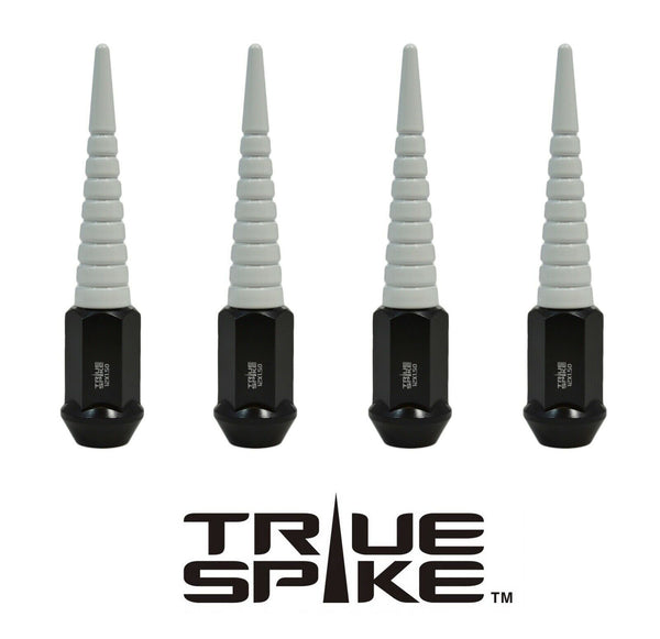 9/16-18 124MM LONG CNC MACHINED FORGED STEEL EXTENDED SPIRAL SPIKE LUG NUTS ANODIZED ALUMINUM TRUCK LENGTH  65-87 CHEVROLET (8 LUG) C20 C30 K20 K30  GMC 02-11 DODGE RAM 80-98 FORD F250 F350 // 16MM CAP DIAMETER 73MM CAP LENGTH PART # LGC003