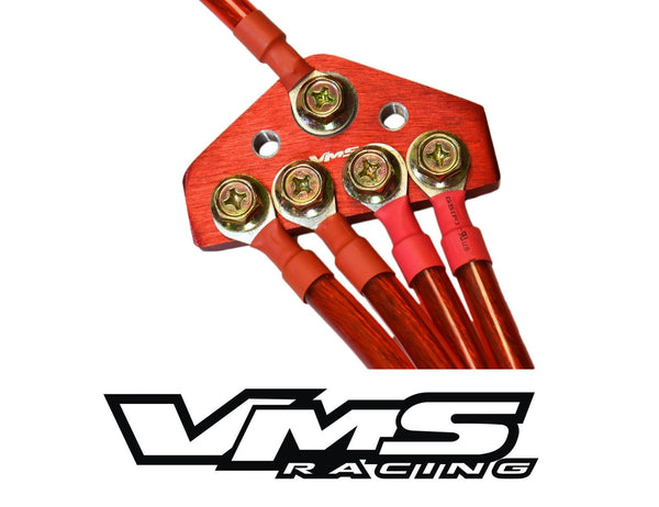 UNIVERSAL GROUND WIRE SYSTEM CIRCLE EARTH GROUNDING KIT FOR RACING OR STREET CARS BLUE OR RED // PART # GWK401200 OR GWK401201