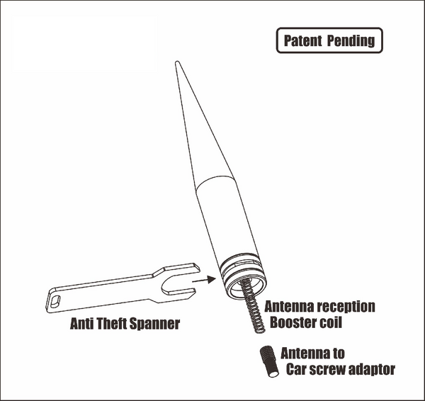 2 PIECE 50 CALIBER CAL BULLET STYLE ALUMINUM SHORT ANTENNA KIT 5.5" INCHES LONG