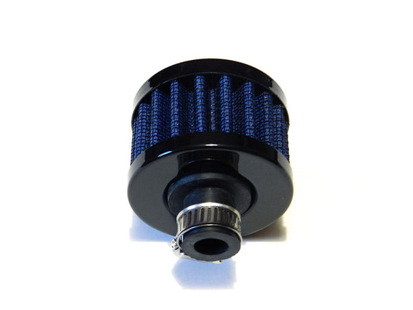UNIVERSAL VALVE COVER AIR FILTER BREATHER WITH CLAMP 9MM RED OR BLUE // PART NUMBER AFB001