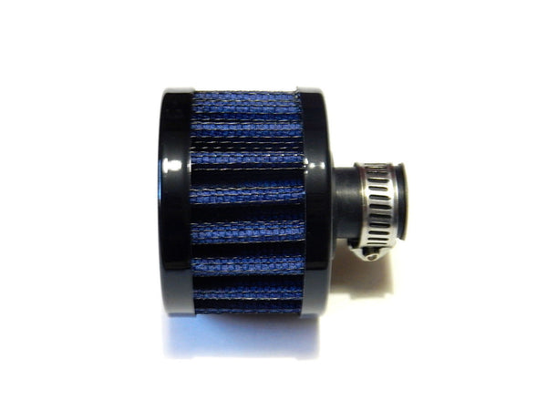 UNIVERSAL VALVE COVER AIR FILTER BREATHER WITH CLAMP 9MM RED OR BLUE // PART NUMBER AFB001